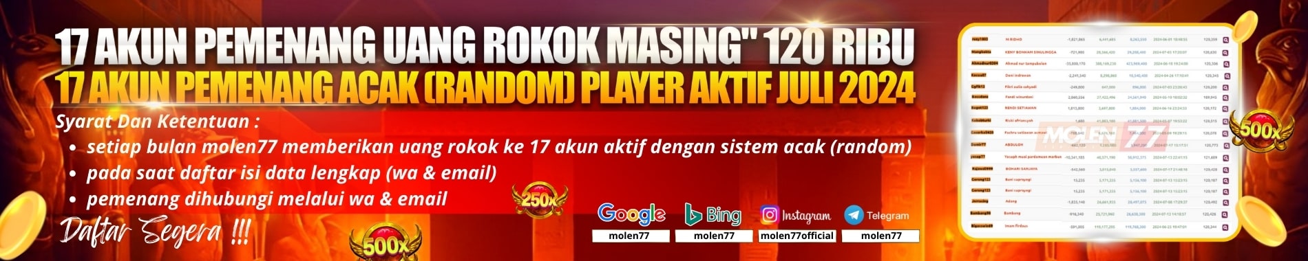 molen77 BONUS UANG ROKOK